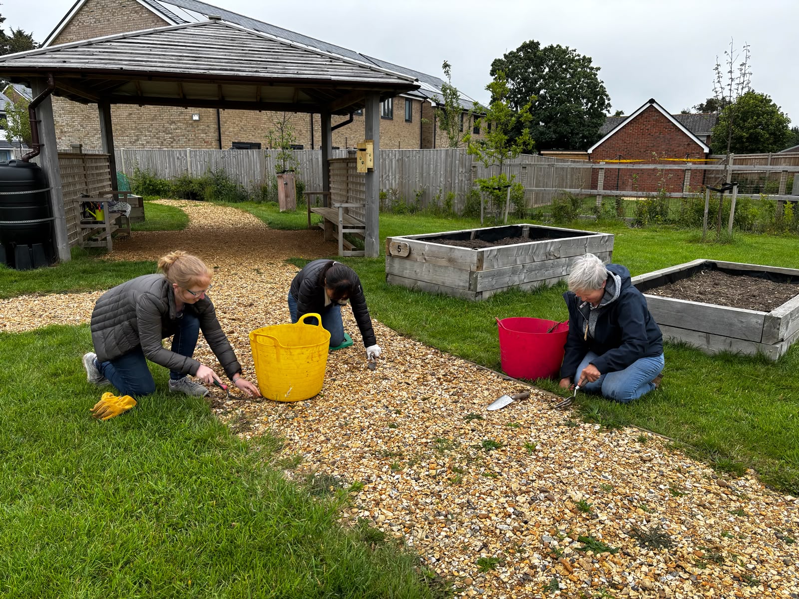 Volunteers gardening at New Milton Community Garden
