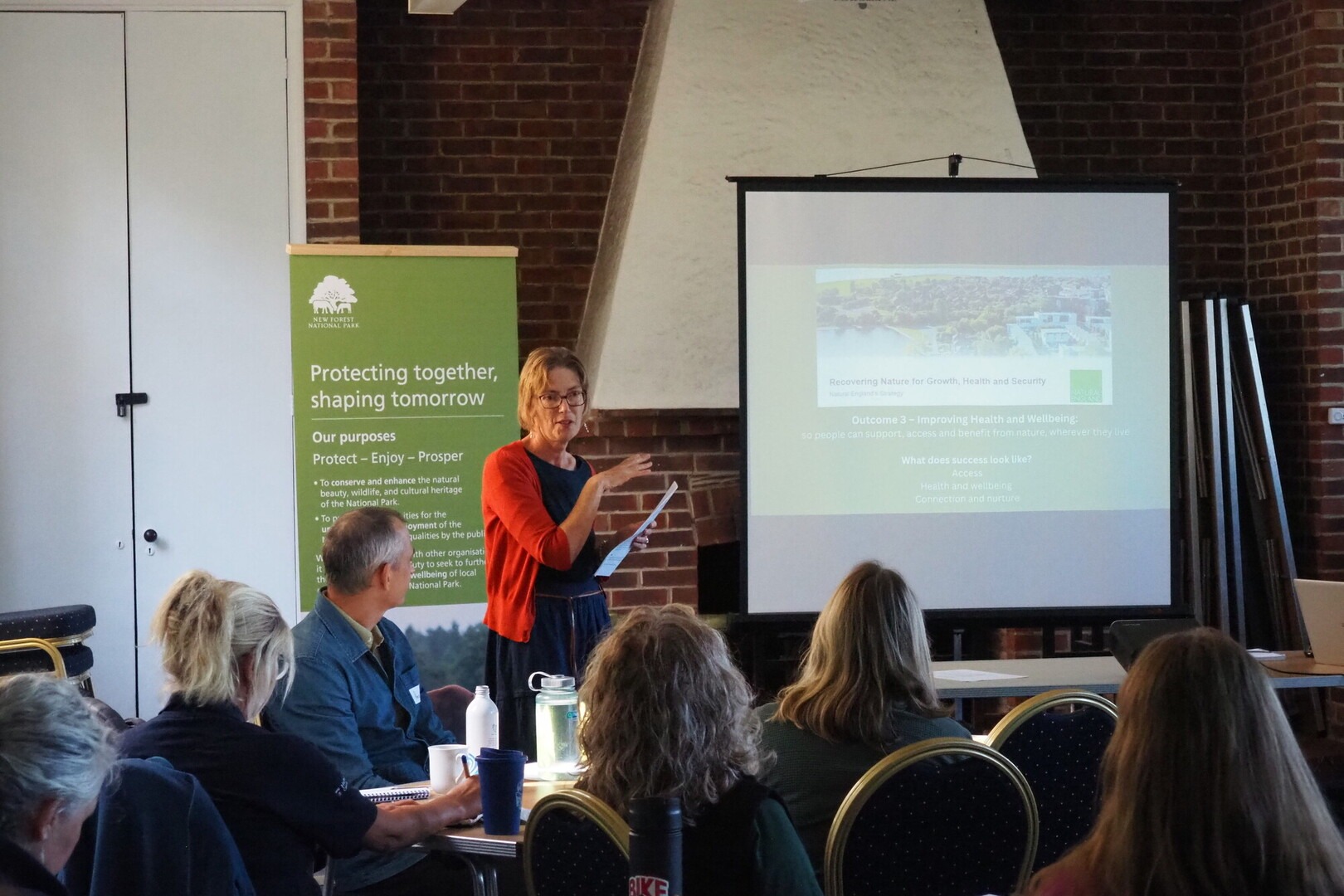 Mandy Preece from Natural England leads a talk at the Green Health Hub's Connect and Learn event.